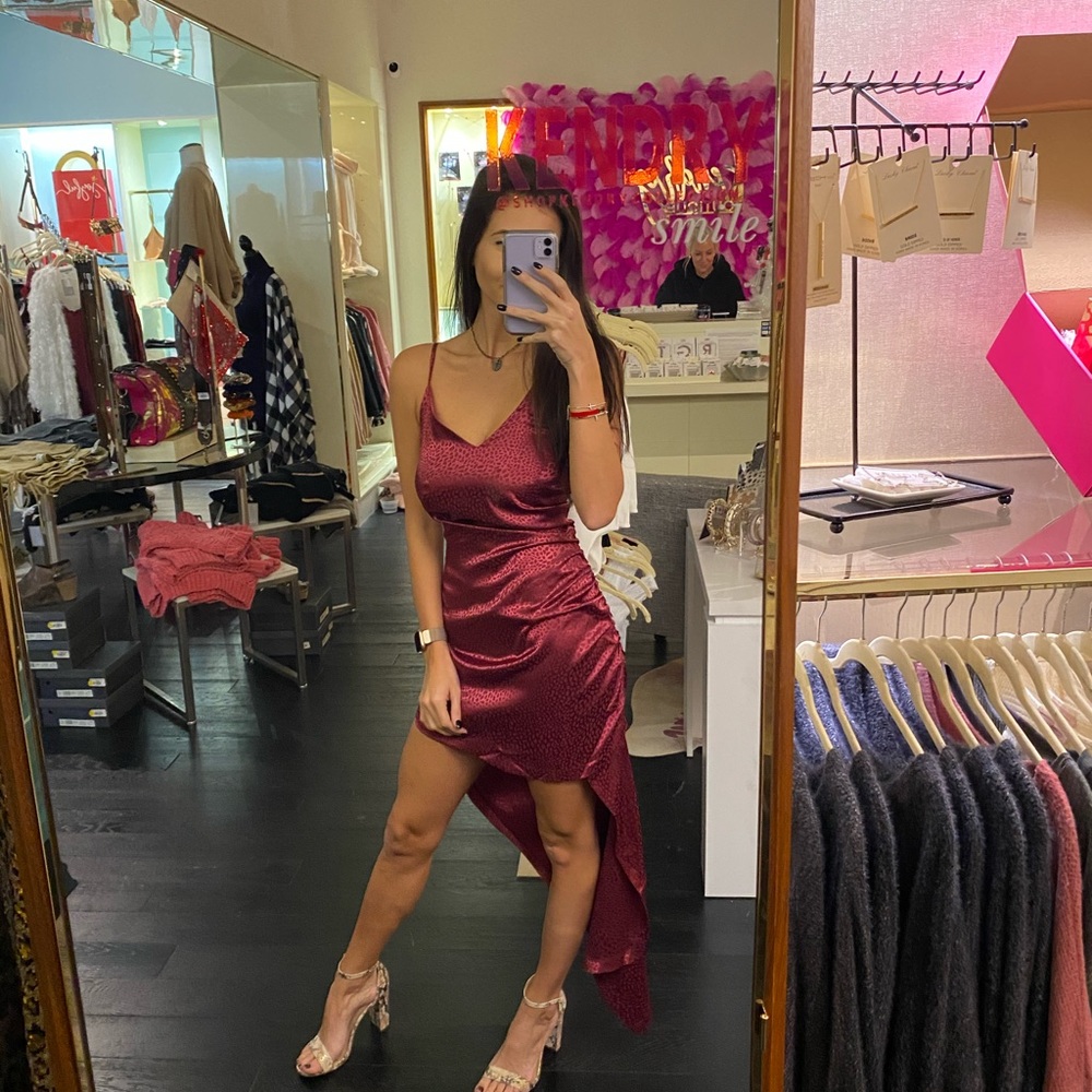 Red high-low dress